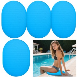 HFYZZ 4 Pcs Poolside Seating Mat - 17.7 x 13.4 Soft Oval Foam Poolside Seat Cushion for Edge of Pool, Portable Seat Mat for Side of Pool, Poolside Seat Pad for Above Ground Pools Lounging