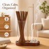 2-in-1 Walnut Wood Glass Incense Holder for Sticks, Anti-Ash Flying