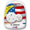 Go Travel Earthed Twin UK to USA/Canada Adaptor Ref 527