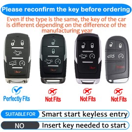 Tukellen for Dodge Key Fob Cover Genuine Leather Key Case Cover Protector Compatible with 2019-2025 Dodge RAM 1500 2500 3500 Key Shell