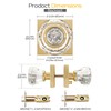 EHOMEWARE 1 Pack Crystal Door Knobs Gold, Closet Door Handles