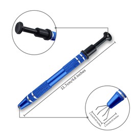 IQIANS 2 PCS IC Chip Pick up Tool with Stainless Steel 4 prong Grabber Tool for Small Parts, Electronic Components Catch, Manicure Cotton Ball Claw, Hex Nuts Screws, Jewelry Terp Pearls Gem Tweezers