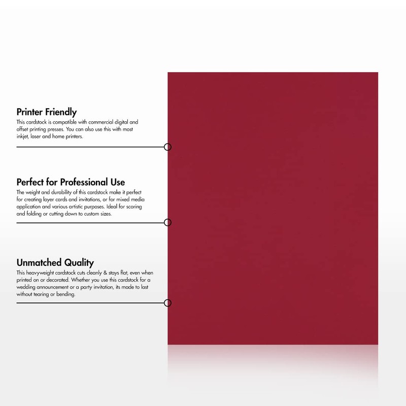 8 1/2 x 11 Cardstock - Garnet Red (50 Qty.)