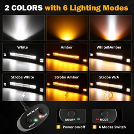 Auxbeam 22 Inch 120W LED Light Bar 2PCS 3 Inch 96W LED Pods, Amber White Fog Light 6 Modes Strobe Lights for Work Truck, Spot Flood Combo Off Road Driving Lights for Jeep ATV Utv Auto