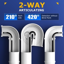 Two-Way Articulating Borescope with Light, UJOYOK Industrial Endoscope with Snake Scope Camera, Borescope Inspection Camera with Light for Automotive & Aircraft Mechanics, 5.5FT