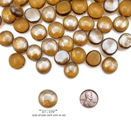Ismosm Flat Glass Marbles 2LB, High-Luster Glass Vase Filler Beads, Translucent Glass Pebbles for Vases, Crafts, Fire Pit Glass, Aquarium Decorations, Centerpieces, Fountain Landscaping (Amber)