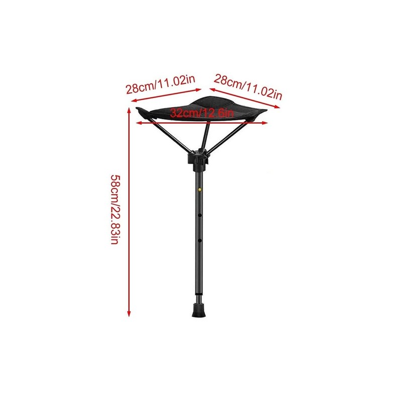 WANLIAN Portable Folding Stool, Retractable Hiking Chair, one Leg Adjustable