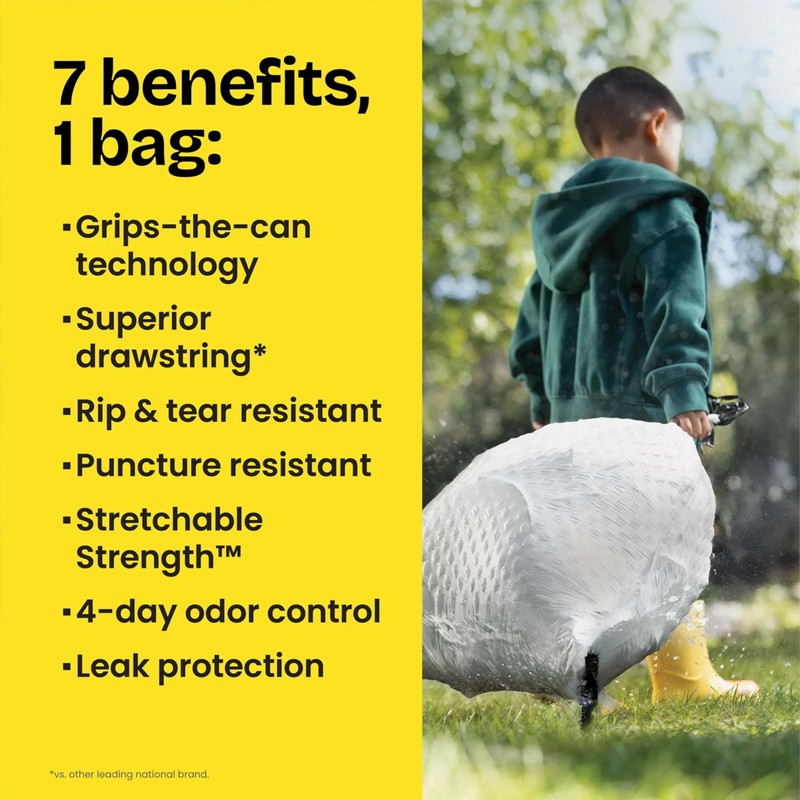 Glad ForceFlex Tall Kitchen Drawstring Trash Bags, 13 Gal, Fresh