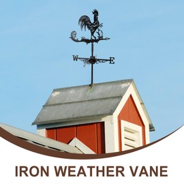 PartyKindom Weather Vane Roof Mount: Rooster Weathervane Vintage Farmhouse Rooftop Decor Wind Direction Indicator Metal Weathervane for Outside Sheds Garden