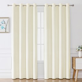 Victree Velvet Curtains for Bedroom, Thick Velvet Curtains 52 x 84 inch Length Sun Light Blocking Grommet Window Drapes for Living Room, 2 Panels (Cream, 52" W x 96" L (Pack of 2))
