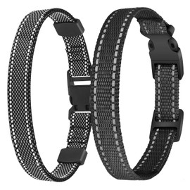 Aikko 2 Packs Shock Collar Replacement for Training Bark E Collar Wireless, Adjustable Dog Collar with Quick Release Buckle Nylon Collars for Small Medium Large Dogs