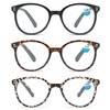 Reading Glasses for Women,3 Pack Retro Classic Round Readers with