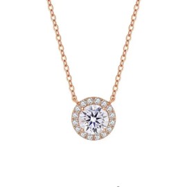 2-carat Round-wrapped Chain New Arrivals Moissanite Necklace Ladies Daily Jewels Set Sterling Silver 925Color: Gold, Design: custom