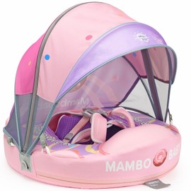 3 Swim Method Add Bed More Comfortable Mambobaby Float with Tail and Canopy Non-Inflatable Baby Swim Float Mambo Float Smart Swim Trainer Infant Swim Pool Float Swim Ring for 3-24months Girls Boys