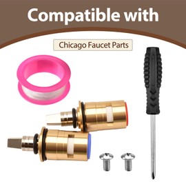 1-099XKJKABNF & 1-100XKJKABNF 1/4-Turn Cold & Hot Ceramic Faucet Cartridge Kit Short Stem (Brass Construction)