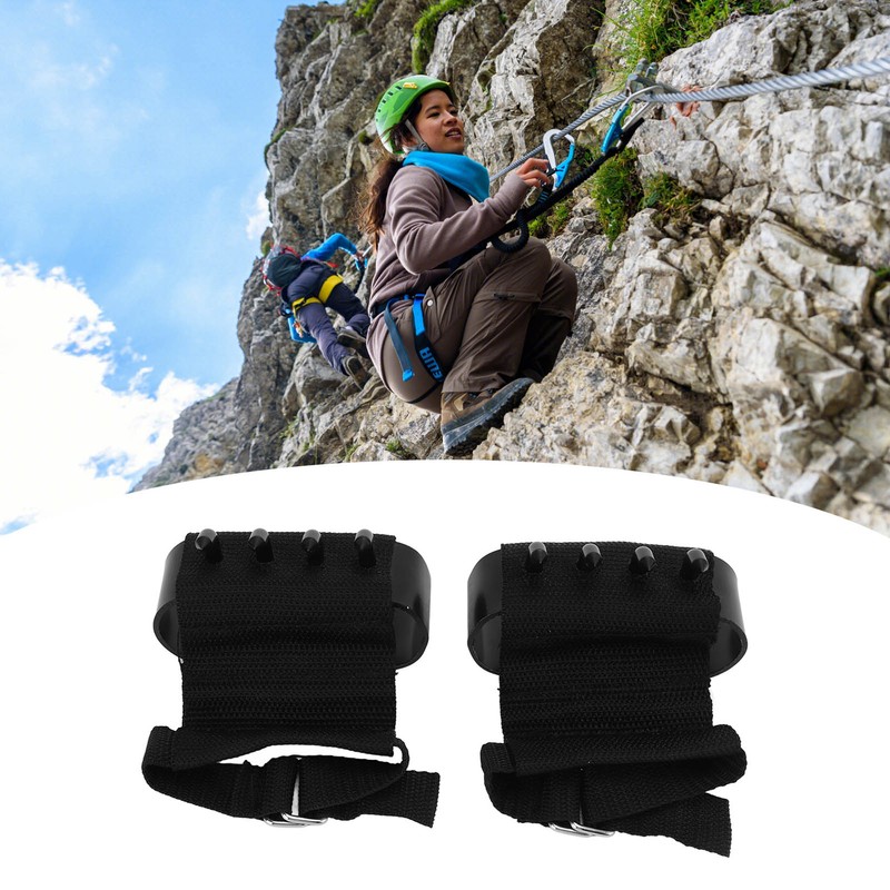 1 Pair/set 4 Tooth Spikes Crampon Hooks Wristband Durable Outdoor