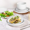 White Plate Set Dishes Set for 8 includes Dinner Plates,Pasta