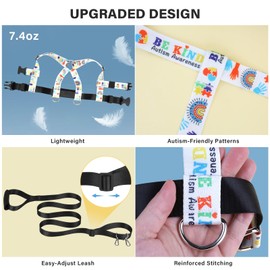 Safety Walking Harness and Leash for Autism & Special Needs Kids Ages 6-12 | 2025 Design with Easy-Adjust Tether + Emergency Grab Handle for Wandering Prevention & Calm Outdoor Adventures, By HOOMTREE