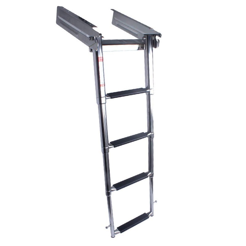 4-Step Ladder Stainless Steel Under Platform Sliding Ladder Boat Boarding