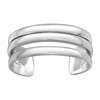 KIWI DAISY .925 Sterling Silver Toe Ring, Adjustable (Triple Line)
