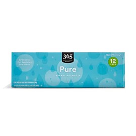 365 by Whole Foods Market, Plain Sparkling Water, 12 Fl Oz (Pack of 12)