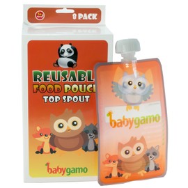 Baby Gamo Reusable Food Pouch 6 Oz (8 Pack)