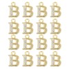 QUARKZMAN Rhinestone Letter Pendants, 16 Pieces 1.5mm Metal B Letter