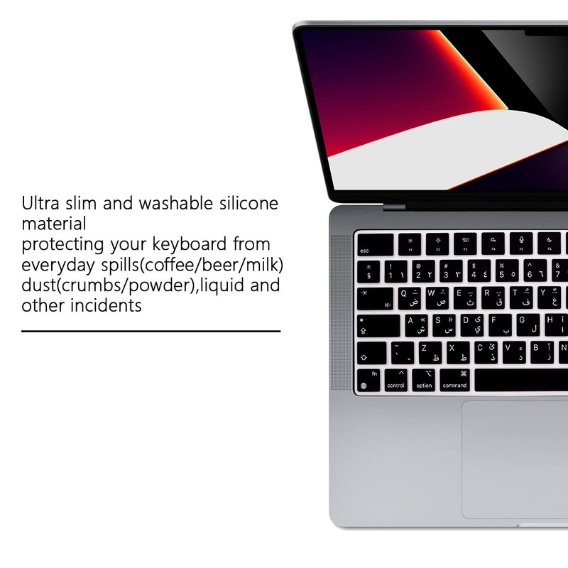 WYGCH Arabic Keyboard Cover Skin for MacBook 2024-2022 Air 13.6"