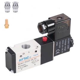 Solenoid Valve 3/2 way 1/4"PT Normally Closed Pneumatic AirTAC 3V210-08 DC12V Air Single Coil Pilot-Operated Electric 2 Position 3 Way Connection Type