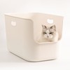 SpaceTime Extra Large Litter Box with High Sides,22.64"×14.76"×13.98" XL Multi