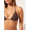 CALZEDONIA Woman's Triangle Swimsuit Top Brown Snake in Brown, Size