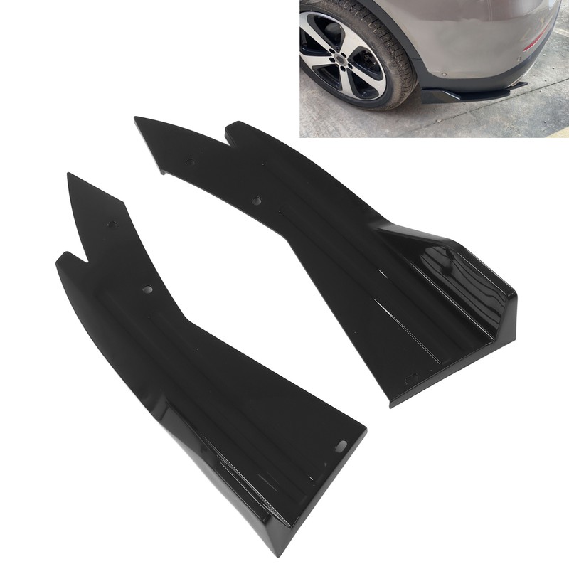 2PCS Car Rear Bumper Canard Lip Side Skirt Splitter Spoiler