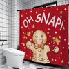 QIONG MENG Gingerbread Decor Christmas Shower Curtain Funny Gingerbread Stars