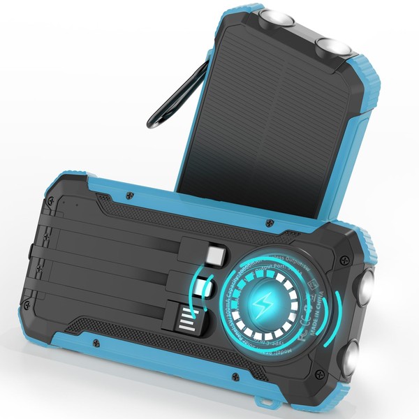 ERRBBIC Solar Charger Power Bank 20000mAh, Portable Wireless Charger, 15W