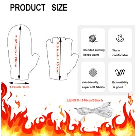 ZSHMJMJ Men's Women's USB Heated Gloves Mitten, Heating with Button Hands Warmer Washable Design