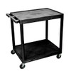 LUXOR TC22-B Large Flat Shelf Cart - Two Shelves, 4"