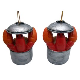 Lobsters Cooking in Pot Christmas Tree Ornament, Funny, 3 Inches, Set of 2