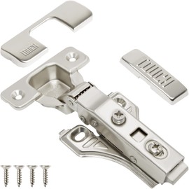 TOUCH Cabinet Hinges (5 Pairs, 10 PCS) Face Frame Cupboard Door Soft Close Hinges Full Overlay Concealed European Clip-On Hinges for Kitchen Cabinet 3-Way Adjustable with Screws