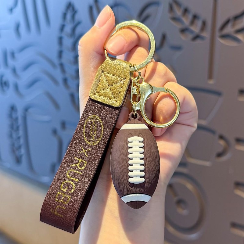 Pouoir Football Keychain Gift (Brown)