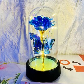 BAOXUE Rose Flower Gifts for Women,Forever Galaxy Rosas Eternas,Light Up Rose in Glass Dome,Women Christmas Birthday Gift, for Mom Valentine's Day Gift for Wife Girlfriend her,Butterfly Gift