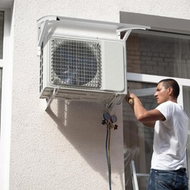 Air Conditioner Cover Outdoor AC Units Protection, Patio Awning Canopy UV Rain Snow Protection Sheet, Thicken Mini Split Cover Sun Shade, Heat Pump Unit Cover for Condenser Compressor