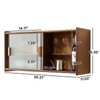 HollyHOME Small Bamboo Wall Mounted Kitchen Pantry Sideboard with 2