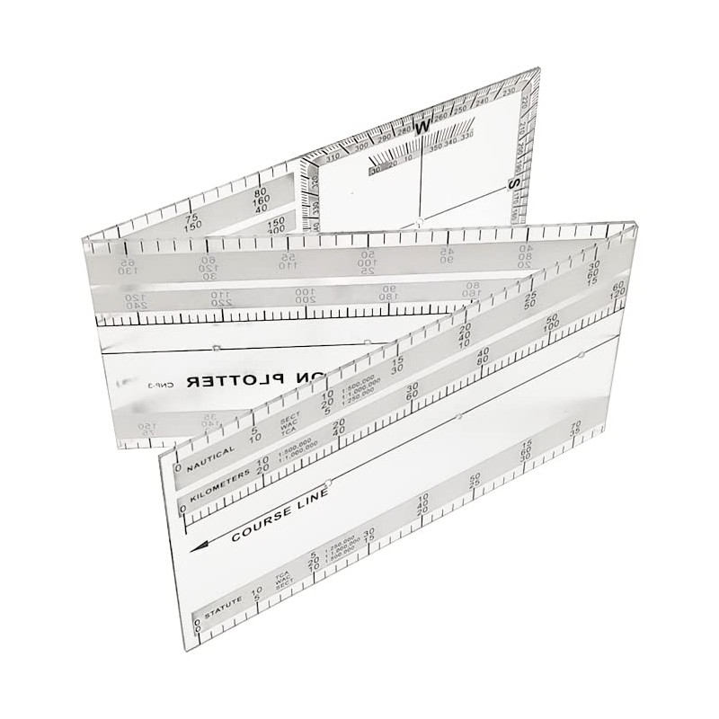 CYA Foldable Navigation Plotter Aviation, Flight Azimuth Plotter for Pilot