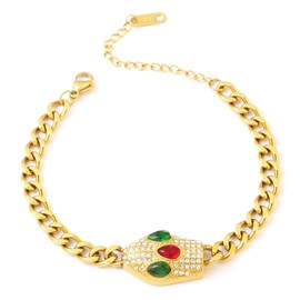 DFunly Gold Bracelet for Women Girls Link Adjustable Chain Bracelets Jewelrys Snake Fashion Design for Valentine's Day