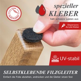 Assorted Heavy Duty Felt Pads - Brown, 226 pieces, as floor protector for case legs, table legs, chair legs - Made in Canada