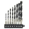 E-Value EDS-3HEX Hexagonal Shaft Woodworking Drill Set, Set of 8