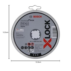 Bosch Bosch Professional 10x Straight Cutting Disc Standard (for Inox, Stainless Steel, X-LOCK, ? 125 mm, Bore ? 22.23 mm, Thickness 1 mm, Accessories for Angle Grinders) (Packaging May Vary)