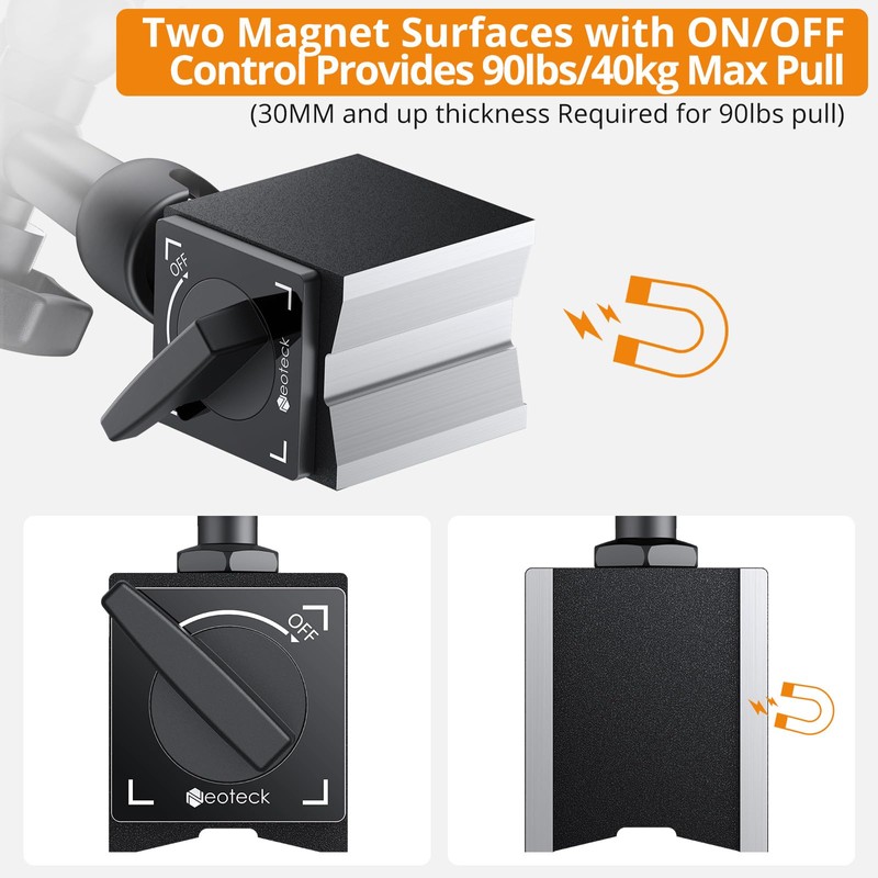 Dial Test Indicator, Flexible Strong Magnetic Gauge Stand Base Holder