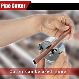 Ratcheting Tubing Cutter, 2 in 1 Close Quarters Tube Compact Cutter 1/4" To 7/8", Portable Ratcheting Tubing Cutter Tool for Copper, PVC and Metal Pipes (Red)