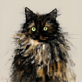 Birthday/Blank Greeting Card For Him/Her - Male/Female - Black Cat - Artistic Design - General Card Suitable for Any Occasion - Made in the UK - Eco-Friendly